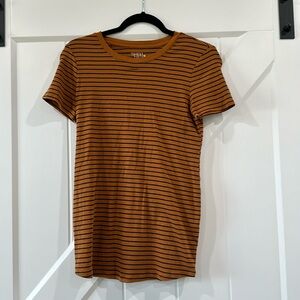 Brown striped maternity T-shirt